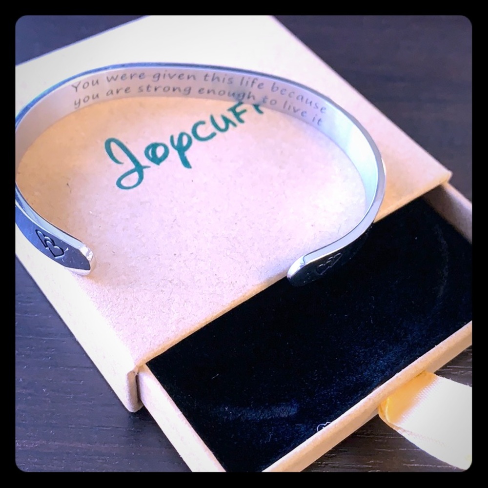 Inspirational Engraved Bracelet Mantra Cuff Bangle